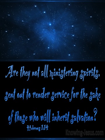 Hebrews 1:14 Are They Not All Ministering Spirits (blue)